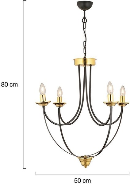 Obito 4lü Siyah Gold Modern Sarkıt Yatak Odası Retro Salon Avize modelleri