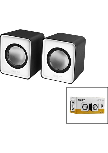 Snopy Sn-66 Beyaz USB 2.0 Multimedya 1+1 Hoparlör Speaker Set 6W