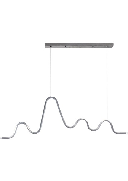 Ritim Modern Tasarım Yatak Odası - Salon Mutfak Yemek Masası Gri Renk Beyaz LED 2 Li Avize (110 cm