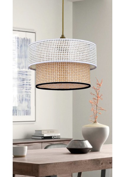 Rattan 2 Katlı Pasta Sarkıt Avize Çocuk Odası Yatak Odası Salon Mutfak Hol