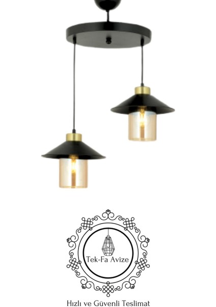 Japon Metal 2'li Bal Mika Camlı Modern Sarkıt Avize - Yatak Odası - Salon - Mutfak - Hol modelleri