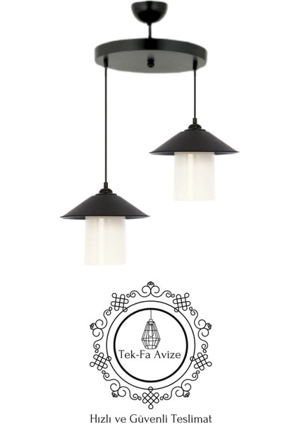 Japon Metal 2'li Beyaz Mika Camlı Modern Sarkıt Avize - Yatak Odası - Salon - Mutfak - Hol modelleri