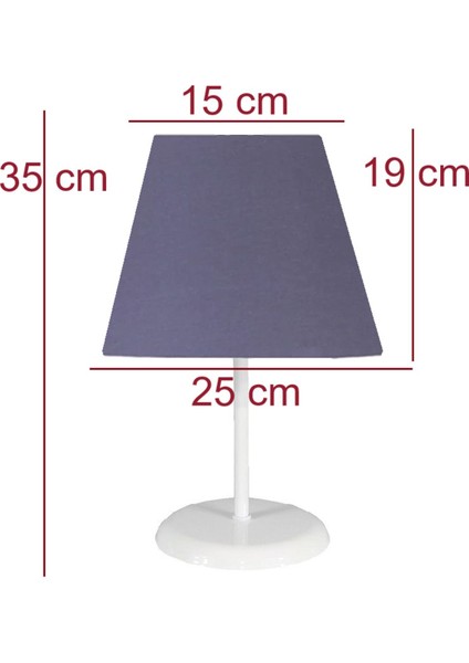 Konik Koyu Gri Kumaş Kaplama 2.li Set 15 x 25 Yatak Odası Genç ve Çocuk Odası Avize ve Abajur Seti