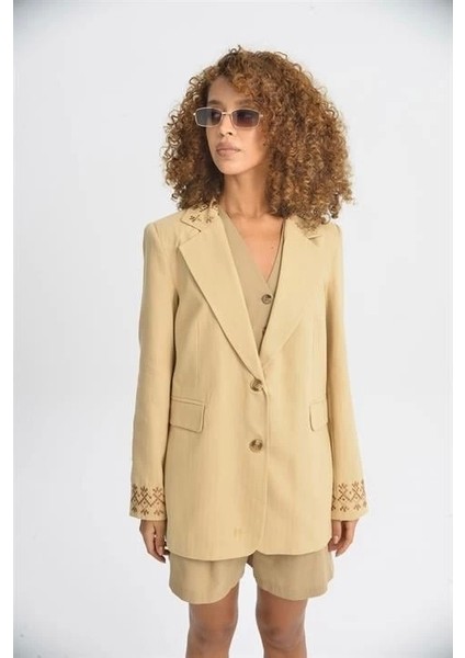Leomie Nakışlı Blazer Ceket 6106