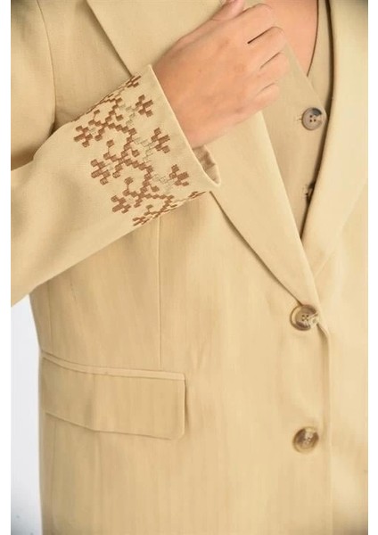 Leomie Nakışlı Blazer Ceket 6106