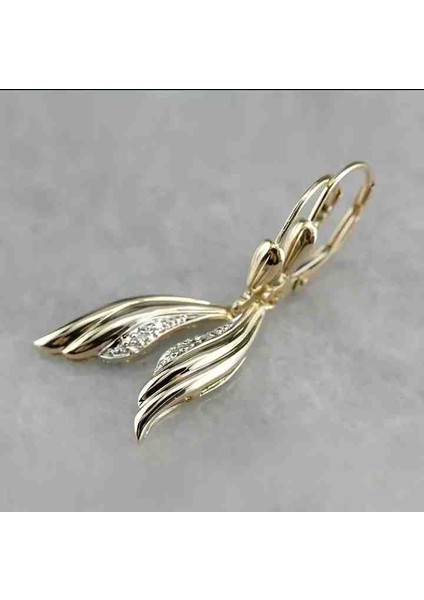 Paslanmaz Çelik Kelebek Kanadı Gold Küpe fiyatları