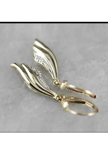Paslanmaz Çelik Kelebek Kanadı Gold Küpe fırsatları