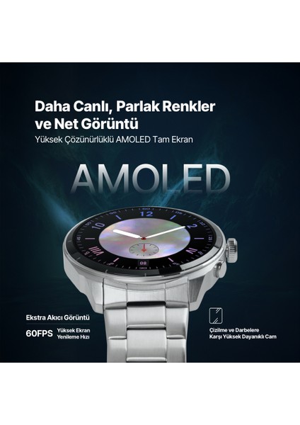 Tempus Pro S 45MM Amoled Ekranlı Yuvarlak Metal Kasa 2SW08
