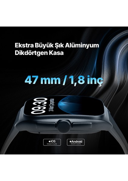 Tempus Pro 47MM Kavisli Amoled Ekranlı Dikdörtgen Alüminyum Kasa 2SW07