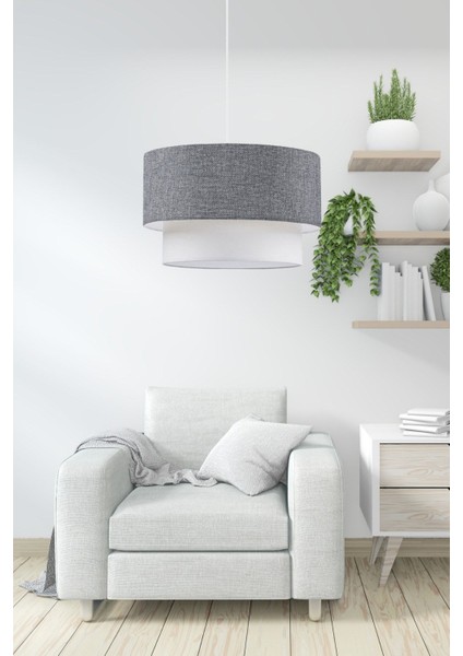 Pastel Gri Ton Kumaş Sarkıt Avize Salon Yatak Odası Antre fiyatları