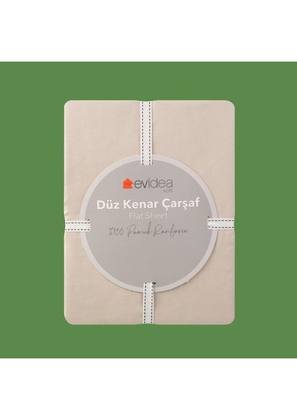 Soft Basic Tek Kişilik Düz Kenar Çarşaf - Bej - 160X240 cm