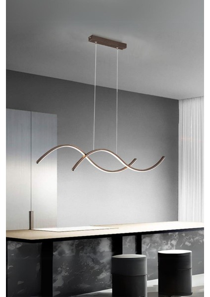 Monica Modern Tasarım Salon Yatak Odası Oda Mutfak Yemek Masası Üstü Beyaz Ledli 2 Li LED Avize