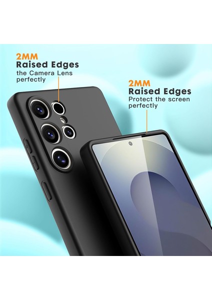 Samsung Galaxy S25 Ultra Kılıf Kamera Korumalı Yumuşak Renkli Silikon + Ekran Koruyucu Nano Cam 2in1 Set fiyatları