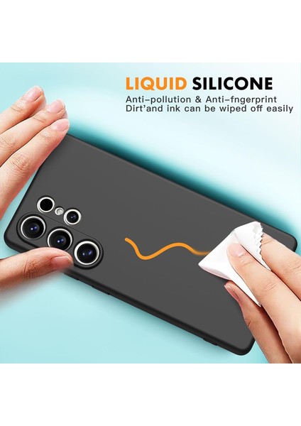 Samsung Galaxy S25 Ultra Kılıf Kamera Korumalı Yumuşak Renkli Silikon + Ekran Koruyucu Nano Cam 2in1 Set modelleri