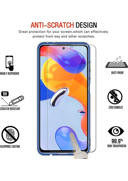 Xiaomi Redmi Note 11 Pro - 12 Pro 4g Uyumlu Kılıf Kamera Çıkıntılı Korumalı Yumuşak Şeffaf Silikon + 9h Ekran Koruyucu Cam Set 2in1 fiyatları