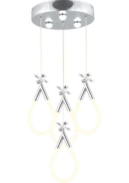 Vojens 4'lü Yuvarlak Krom Ledli Kelebek Detaylı Modern Koridor, Yatak Odası Salon Sarkıt LED Avize fiyatları