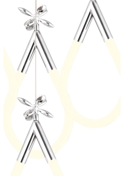 Vojens 4'lü Yuvarlak Krom Ledli Kelebek Detaylı Modern Koridor, Yatak Odası Salon Sarkıt LED Avize modelleri