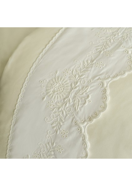 Lula Brodeli Pamuk Çift Kişilik Nevresim Takımı Beyaz modelleri