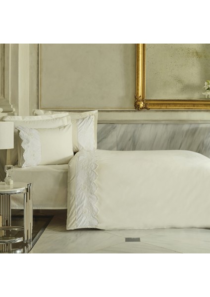 Lula Brodeli Pamuk Çift Kişilik Nevresim Takımı Beyaz indirimleri