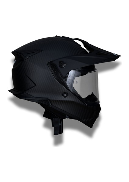 FG601 Karbon Mat Motosiklet Kaskı Xlarge