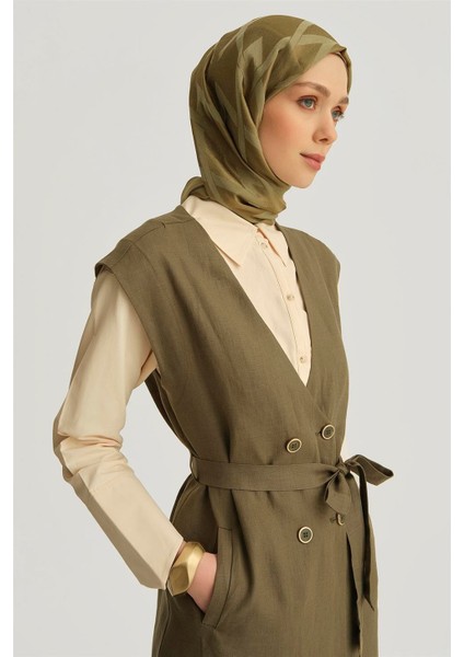 Leopar Biyeli Keten Takım 25Y6018 Haki