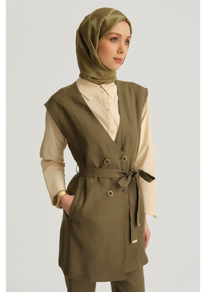 Leopar Biyeli Keten Takım 25Y6018 Haki modelleri