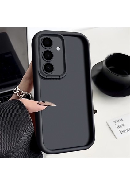 Samsung Galaxy A26 Kılıf Yumuşak Renkli Lansman Silikon Kamera Korumalı Kenarları Çıkıntılı 3D Coffe