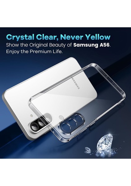 Samsung Galaxy A26 Kılıf Kamera Çıkıntılı Korumalı Yumuşak Şeffaf Silikon +9h Ekran Koruyucu Cam Set modelleri