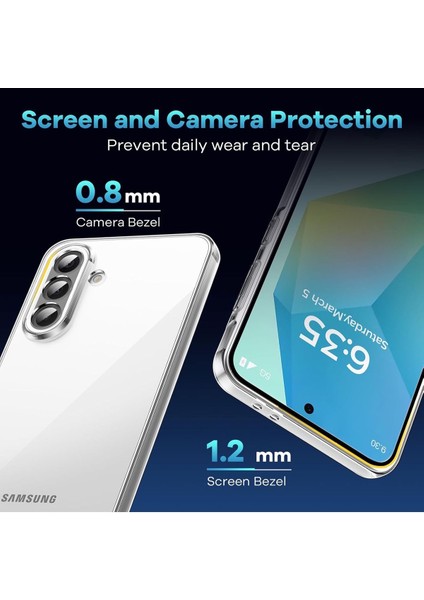 Samsung Galaxy A26 Kılıf Kamera Çıkıntılı Korumalı Yumuşak Şeffaf Silikon +9h Ekran Koruyucu Cam Set indirimleri