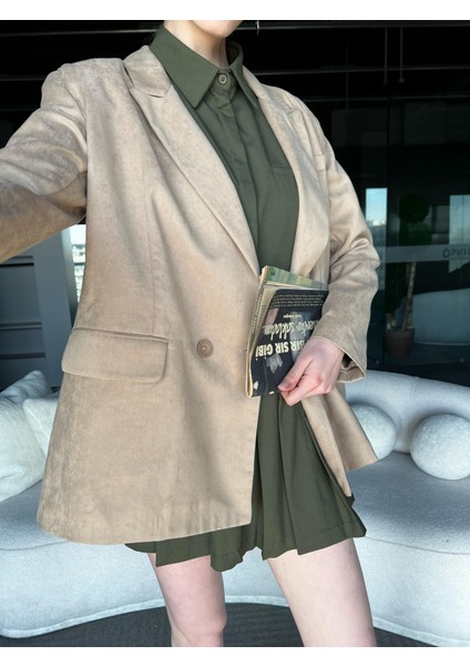 Giorgia Oversize Suit Deri Blazer Ceket