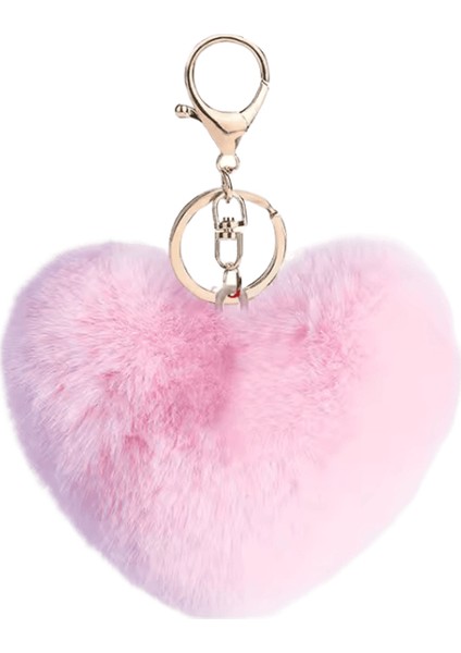 Kadınlar Için Büyük Kalp Ponpon Anahtarlık Gökkuşağı Peluş Top Anahtarlık Araba Çantası Kolye Moda Takı Kabarık Aşk Ponponlar Anahtarlık (Yurt Dışından)