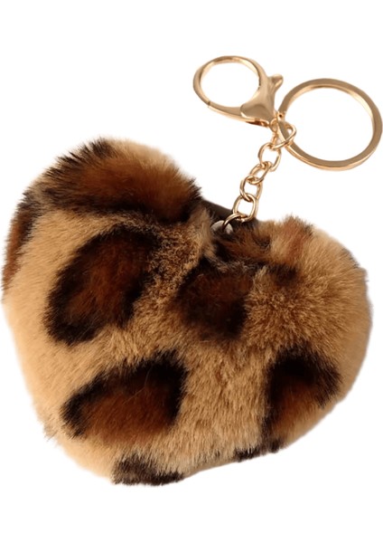Yeni Kalp Peluş Saç Topu Anahtarlık Kadın Leopar Ponpon Aşk Araba Anahtarlık Çanta Kolye Hairball Anahtar Yüzükler Takı (Yurt Dışından)