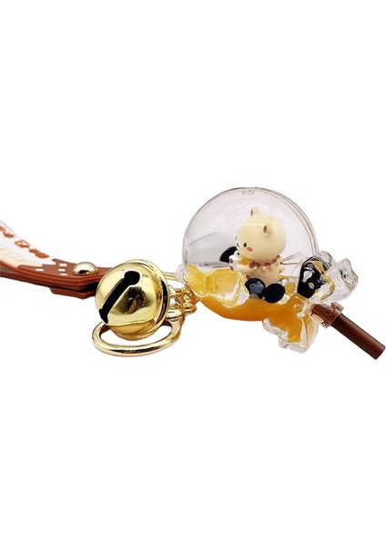 Potdemiel Simülasyon Yağı Yüzen Sıvı Quicksand Şişe Kacık Çay Ayı Anahtarlık Sevimli Trendy Kolye Rengi: Süt Ayı-Sütlü Çay (Yurt Dışından)