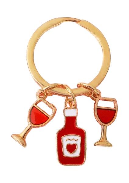 Sevimli Simülasyon Bira Dağı Kırmızı Şarap Anahtarlık Hatıra Hediye Kadın Sırt Çantası Süsler Araba Anahtar Yüzük Aksesuarları Parti Takı Renk:b (Yurt Dışından)