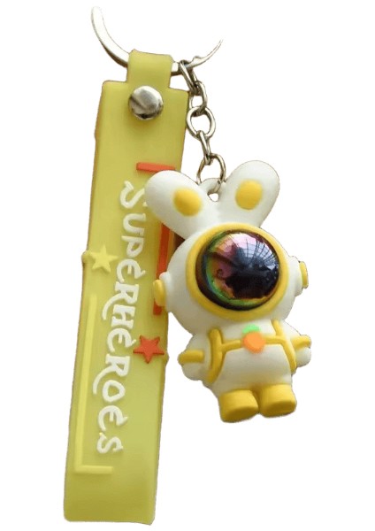 Karikatür Yıldırım Ayı Anahtarlık Sevimli Astronot Ayı Bebek Anahtarlık Çanta Kolye Çift Araba Anahtarlık Yaratıcı Çanta Charm Aksesuarları Renk:gökyüzü Mavisi (Yurt Dışından)