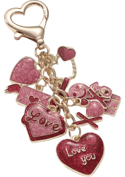 Kırmızı Kalp Güzel Gülümseme Yüz Emaye Anahtarlık Zarf Aşk Anahtarlık Kadınlar Erkekler Için Iyi Sevgililer Günü Hediyesi El Yapımı Takı (Yurt Dışından)
