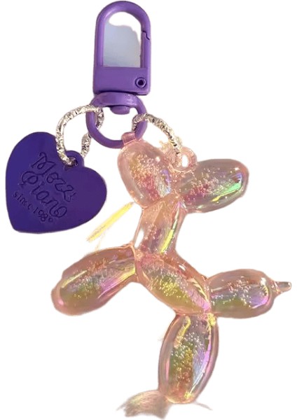 Kadınlar Için Balon Köpek Anahtarlık Sevimli Karikatür Çanta Dekorasyon Karanlıkta Glow Çiçek Charms ile Köpek Anahtarlık Kız Arkadaş Hediye (Yurt Dışından)