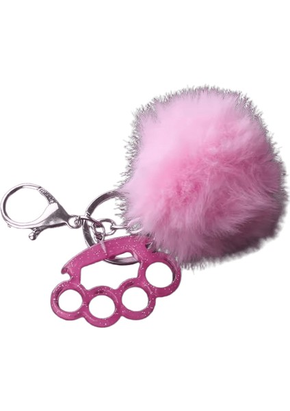 El Yapımı Kürk Topu Reçine Glitter Knuckle Kolye Anahtar Zincirleri Kadınlar Erkekler Için Moda Punk Anahtarlık Anahtarlık Takı Hediyeler DI377 (Yurt Dışından)