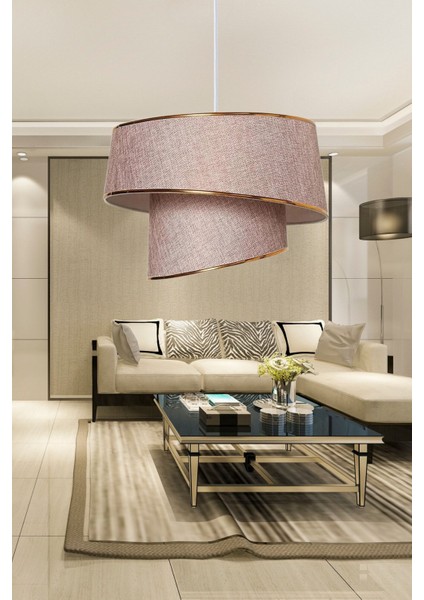 Stil Asitmetrik Pasta Avize Gül Kurusu Kumaş Altın Şeritli Yatak Odası Salon Sarkıt fırsatları