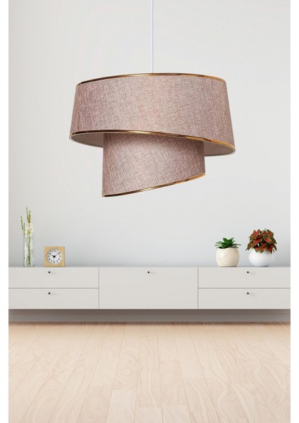 Stil Asitmetrik Pasta Avize Gül Kurusu Kumaş Altın Şeritli Yatak Odası Salon Sarkıt indirimleri