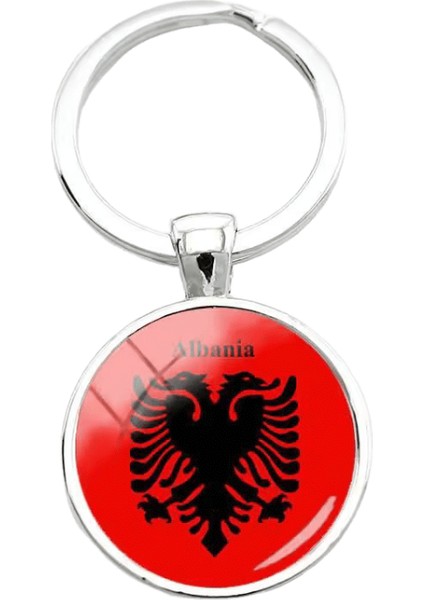 2018 Moda Arnavutluk Bayrağı Anahtarlıklar Bir Kadın Için Fransız Bayrağı Cam Kubbe Anahtarlık Guatemala Cam Cabochon Anahtarlıkrenk:1 (Yurt Dışından)