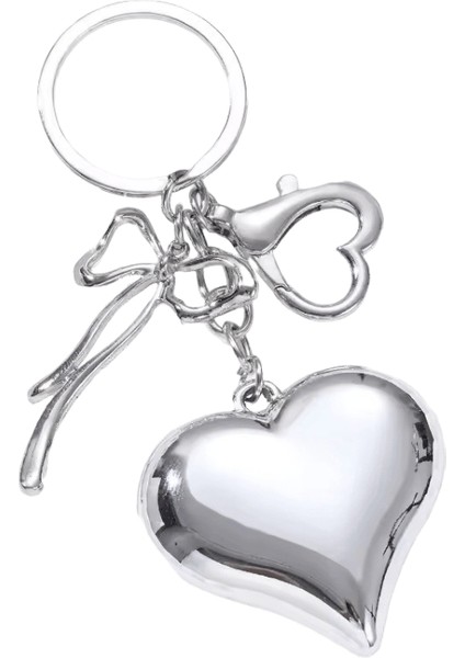 Y2K Büyük Kalp Yay Anahtar Akrilik Anahtarlık Gümüş Renk Yıldız Anahtarlık Kadınlar Için Erkekler Çanta Dekorasyon Iyi Hediye El Yapımı Takı Seti (Yurt Dışından)