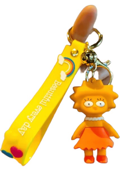 Klasik Yeni Ünlü Aile Homer Simpsons Anime Anahtarlık Araba Anahtarlık Çanta Aksesuar Kolye Renk:sarı (Yurt Dışından)