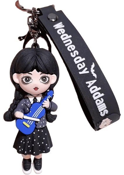Çarşamba Addams Silikon Anahtarlık Oyuncak Şey El Ev Dekor Anahtarlık Bebek Okul Çantası Kolye Cadılar Bayramı Oyuncak Kostüm Sahne Renk:3 (Yurt Dışından)