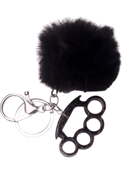 El Yapımı Kürk Topu Reçine Glitter Knuckle Kolye Anahtar Zincirleri Kadınlar Erkekler Için Moda Punk Anahtarlık Anahtarlık Takı Hediyeler DI377 (Yurt Dışından)