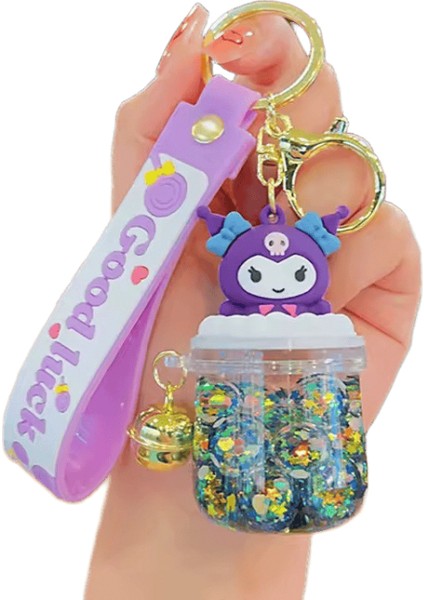 Yaratıcı Renk Sanrio Quicksand Şişe Anahtarlık Zarif Kuromi Kt Kedi Tarçın Rulo Bebek Anahtarlık Çift Okul Çantası Kolyerenk: Siyah / Boyut: 6 cm (Yurt Dışından)