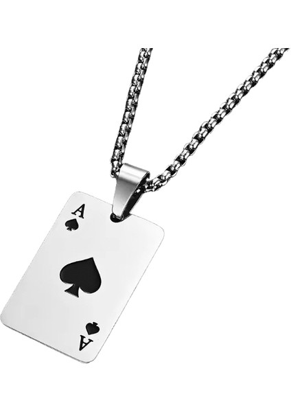 Moda Şanslı Maça Kalp Ace Anahtarlık Kadın Erkek Paslanmaz Çelik Siyah Kırmızı Kare Poker Kartı Anahtarlık Anahtar Charm Çanta Aksesuarları (Yurt Dışından)