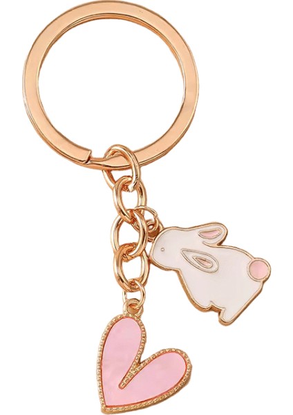 Sevimli Emaye Tavşan Tavşan Anahtarlık Aşk Kalp Anahtarlık Kolye Kadınlar Için Kızlar Çanta Dekor Dıy Takı Aksesuarları (Yurt Dışından)
