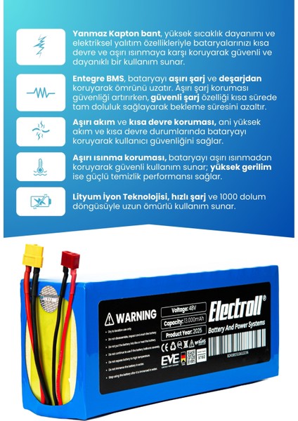 Onvo Ov011 48 Volt 13 Ah Uyumlu Lion Elektrikli Scooter Bataryası modelleri