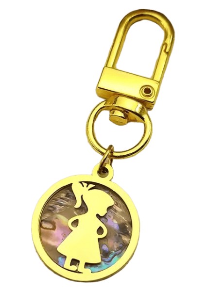 Abalone Kabuk Küçük Kız Uzun Elbise Kolye Anahtarlık Kadınlar Için Kızlar Paslanmaz Çelik Altın Gümüş Renk Anahtarlık Takı Hediye (Yurt Dışından)